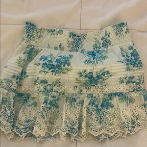 Floral Blue and White Skirt